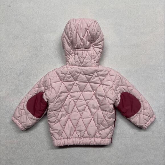 Patagonia Baby Puff Rider Quilted Puffer Jacket‎ Hooded Elbow Patch Sz. 6 Months - Picture 2 of 11